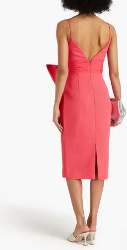 Rebecca Vallance Taffeta Bow Midi Dress Pink Size UK 10 for rent on The Volte - image 3