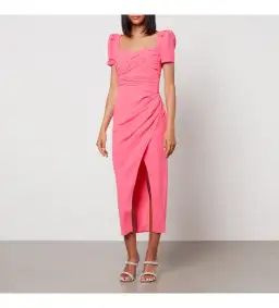 Self Portrait Iris Crepe Midi Dress Pink Size UK 16 for rent on The Volte - image 1