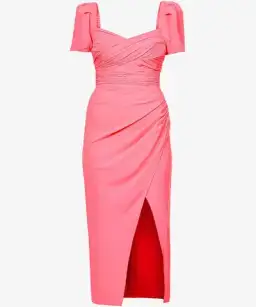 Self Portrait Iris Crepe Midi Dress Pink Size UK 16 for rent on The Volte - image 5