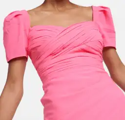 Self Portrait Iris Crepe Midi Dress Pink Size UK 16 for rent on The Volte - image 4