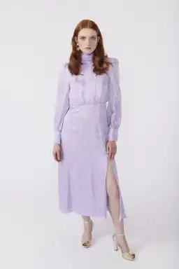 Olivia Rubin Gwen Midi Dress Lilac Size UK 12 for rent on The Volte - image 1