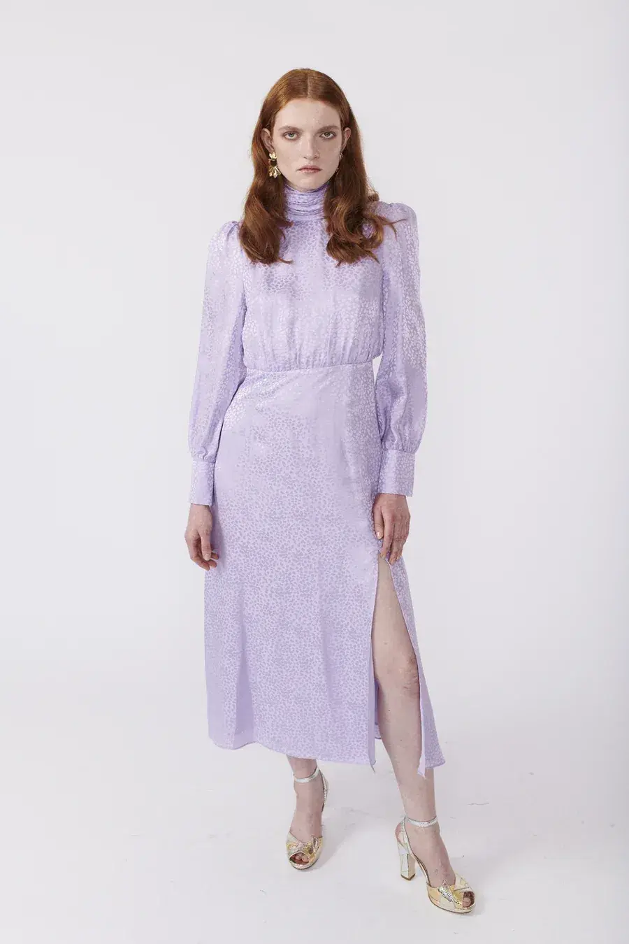Olivia Rubin Gwen Midi Dress Lilac Size UK 14 for rent on The Volte - main image