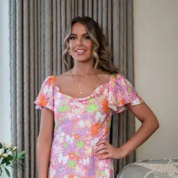 Olivia Rubin Amelia Midi Dress Floral Pink UK Size 10 for rent on The Volte - image 2