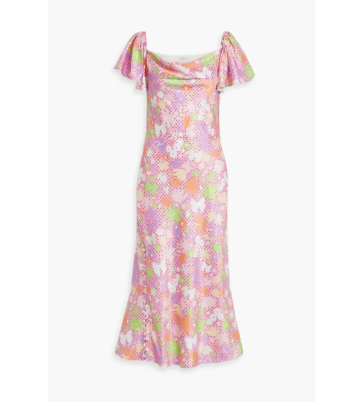 Olivia Rubin Amelia Midi Dress Floral Pink UK Size 8 - Image 4
