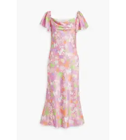Olivia Rubin Amelia Midi Dress Floral Pink UK Size 12 for rent on The Volte - image 4
